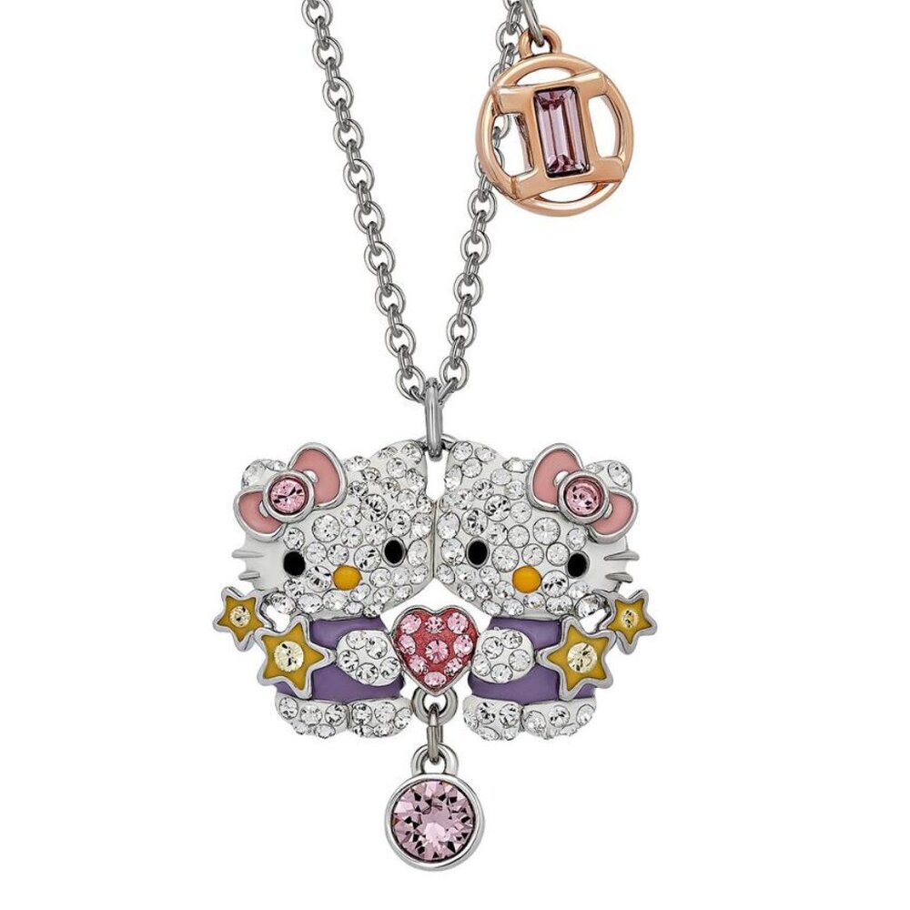 Swarovski Crystal Hello Kitty Gemini Zodiac Pendant Necklace